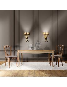 Sedia Classica Imbottita in Legno con Schienale Lavorato - Colori e Tessuti a Scelta