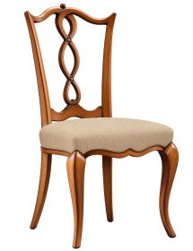 Sedia Classica Imbottita in Legno con Schienale Lavorato - Colori e Tessuti a Scelta
