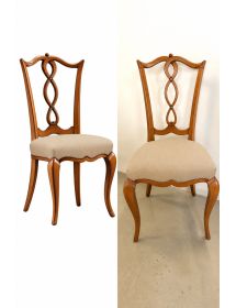 Sedia Classica Imbottita in Legno con Schienale Lavorato - Colori e Tessuti a Scelta