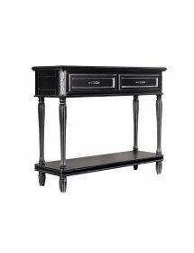 CONSOLLE SHABBY 2 CASSETTI LEGNO NERO/ARGENTO/ORO L.120 P.40 H.98