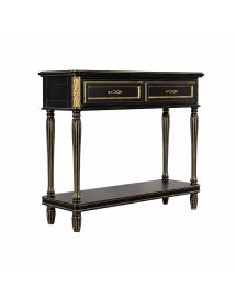 CONSOLLE SHABBY 2 CASSETTI LEGNO NERO/ARGENTO/ORO L.120 P.40 H.98