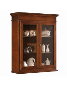 Alzata cristalliera 2 ante legno tinta noce 103x42x119