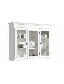 Alzata cristalliera 3 ante legno bianco 155x42x119