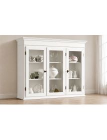 Alzata cristalliera 3 ante legno bianco 155x42x119