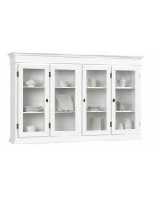 Alzata cristalliera 4 ante legno bianco 205x42x119