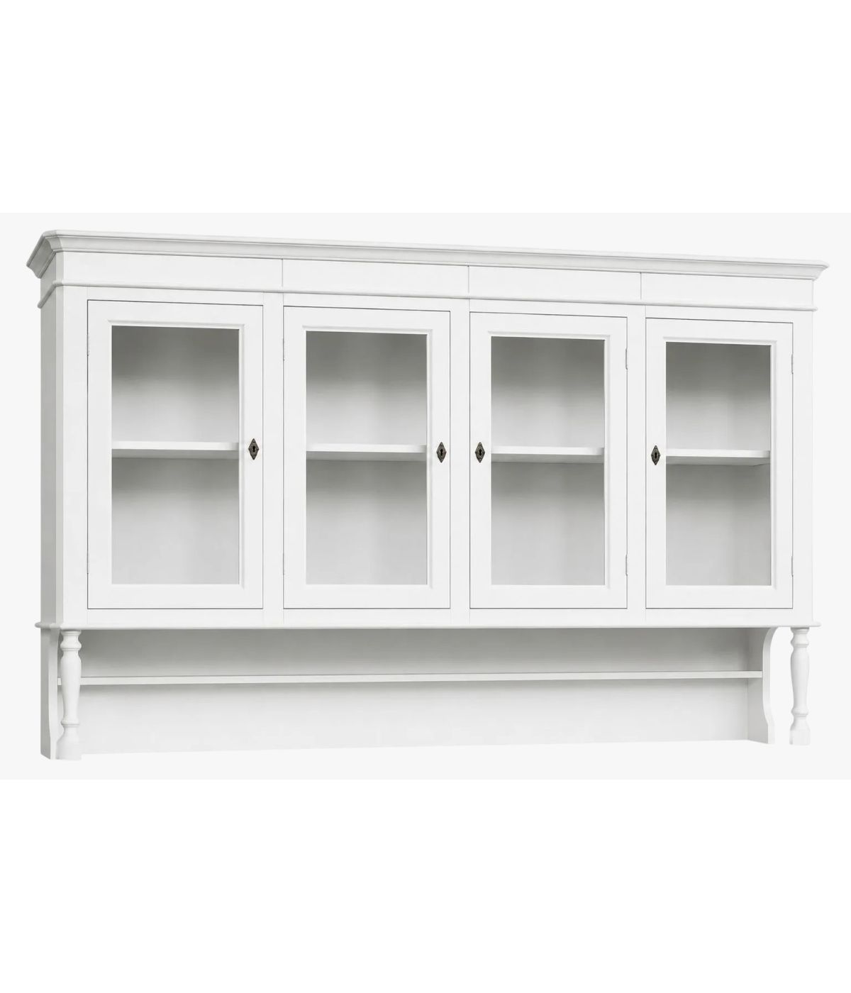 Alzata cristalliera 4 ante legno bianco 196x42x119