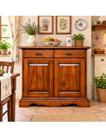 CREDENZA ARTE POVERA IN LEGNO 2 PORTE 2 CASSETTI VARI COLORI 110X45X90