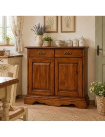 CREDENZA ARTE POVERA IN LEGNO 2 PORTE 2 CASSETTI VARI COLORI 110X45X90