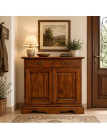 CREDENZA ARTE POVERA IN LEGNO 2 PORTE 2 CASSETTI VARI COLORI 110X45X90