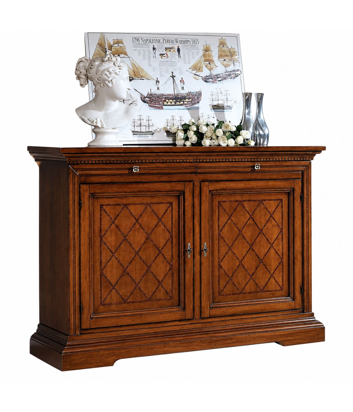 MADIA CREDENZA 2 PORTE ARTE POVERA IN LEGNO L.160 P.53 H. 115