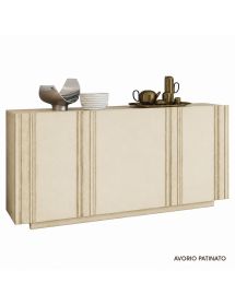 Madia Moderna 3 Ante in Legno Massello 180x48x88 cm - Credenza Soggiorno Vari Colori