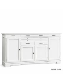 MADIA CREDENZA IN LEGNO MASSELLO 4 PORTE VARI COLORI L.222 P.52 H.108