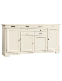 MADIA CREDENZA IN LEGNO MASSELLO 4 PORTE VARI COLORI L.222 P.52 H.108