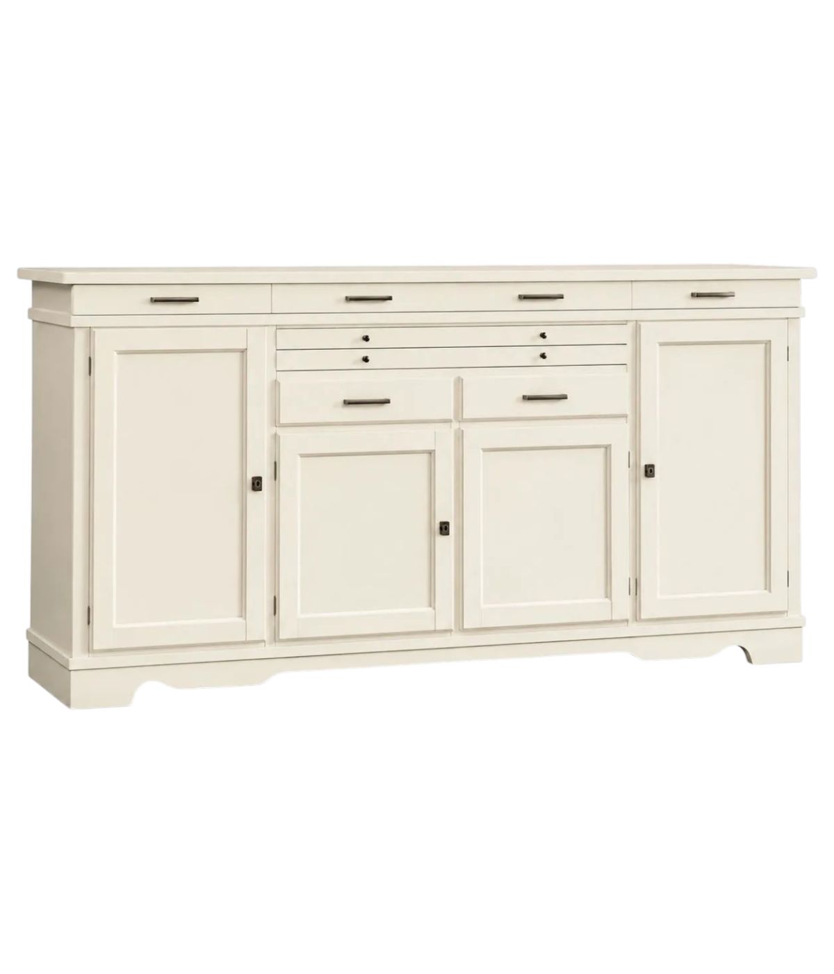 MADIA CREDENZA IN LEGNO MASSELLO 4 PORTE VARI COLORI L.222 P.52 H.108