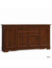 MADIA CREDENZA IN LEGNO MASSELLO 4 PORTE VARI COLORI L.222 P.52 H.108