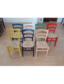 Set Tavolo Quadrato a Libro Noce Allungabile 90x90 / 100x100 con 4 Sedie Colorate