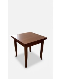 Set Tavolo Quadrato a Libro Noce Allungabile 90x90 / 100x100 con 4 Sedie Colorate