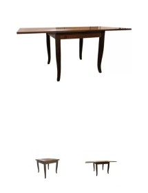 Set Tavolo Quadrato a Libro Noce Allungabile 90x90 / 100x100 con 4 Sedie Colorate