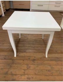 Set Tavolo Quadrato a Libro bianco Allungabile 90x90 / 100x100 con 4 Sedie Colorate