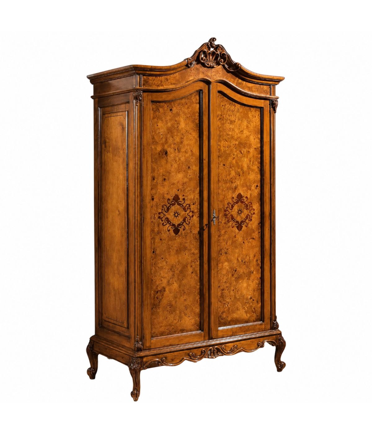 ARMADIO CLASSICO IN LEGNO DI RADICA 2 PORTE IMPERO 112X62X215