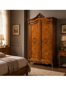 ARMADIO CLASSICO IN LEGNO DI RADICA 2 PORTE IMPERO 112X62X215