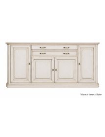 Credenza 4 Ante in Legno Massello L.245 P.52 H.110 - Vari Colori