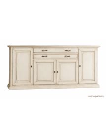 Credenza 4 Ante in Legno Massello L.245 P.52 H.110 - Vari Colori