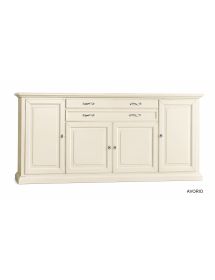 Credenza 4 Ante in Legno Massello L.245 P.52 H.110 - Vari Colori
