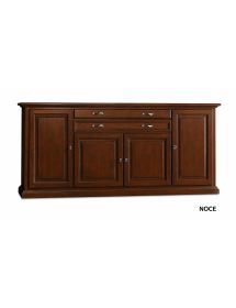 Credenza 4 Ante in Legno Massello L.245 P.52 H.110 - Vari Colori