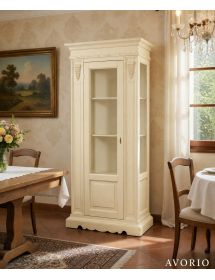 Vetrina 1 porta legno shabby vari colori 95X47X210 (1235FB)