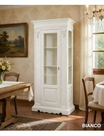 Vetrina 1 porta legno shabby vari colori 95X47X210 (1235FB)