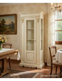 Vetrina 1 porta legno shabby vari colori 95X47X210 (1235FB)