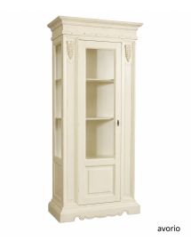 Vetrina 1 porta legno shabby vari colori 95X47X210 (1235FB)
