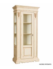 Vetrina 1 porta legno shabby vari colori 95X47X210 (1235FB)