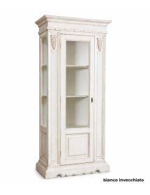 Vetrina 1 porta legno shabby vari colori 95X47X210 (1235FB)