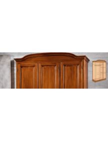 Armadio 3 ante in legno massello classico tinta noce cappello tondo 158x56x197H