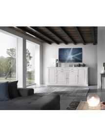 Credenza 4 Ante in Legno Massello L.245 P.52 H.110 - Vari Colori