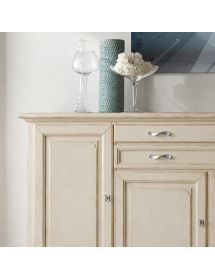 Credenza 4 Ante in Legno Massello L.245 P.52 H.110 - Vari Colori