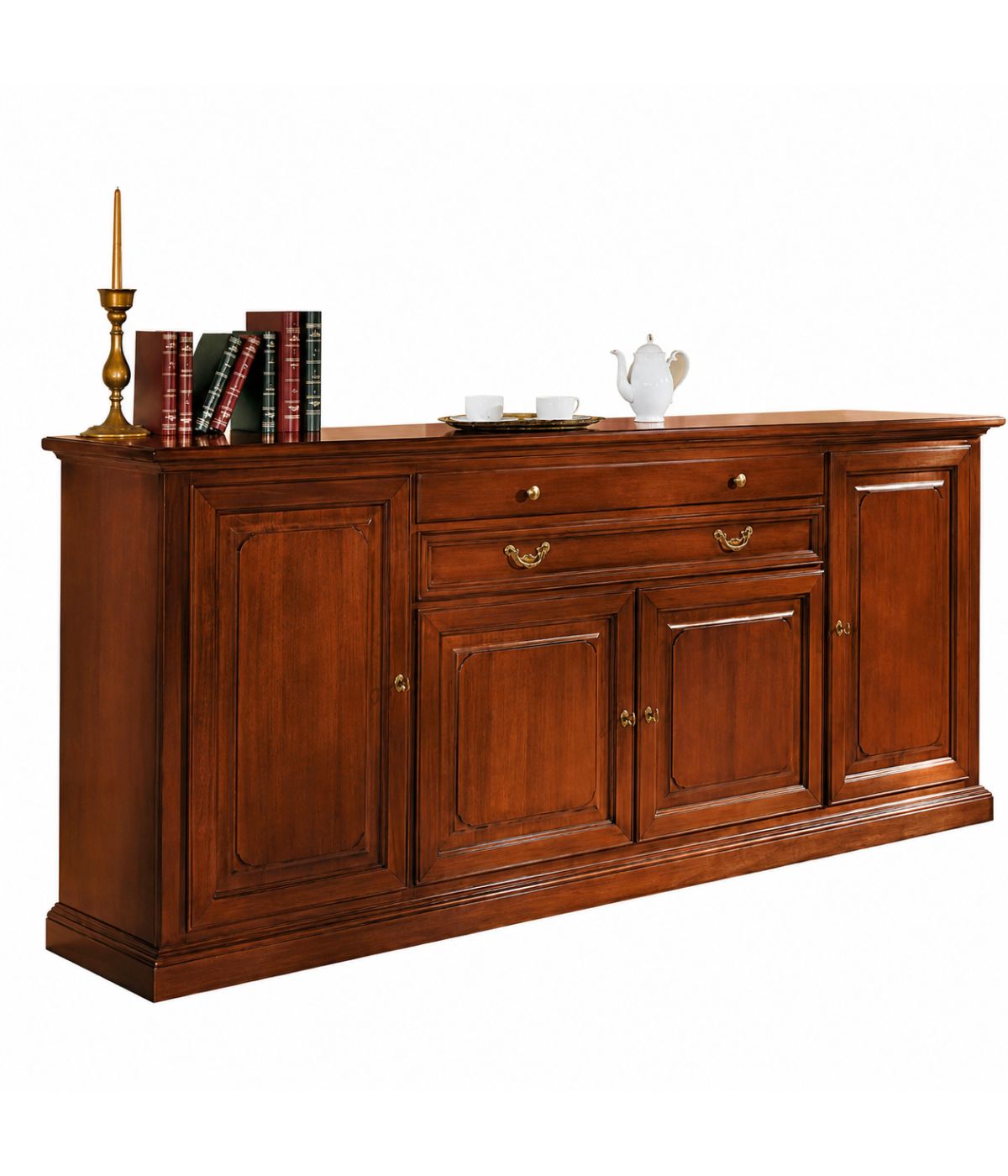 Credenza 4 Ante in Legno Massello L.245 P.52 H.110 - Vari Colori