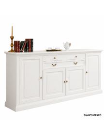 Credenza 4 Ante in Legno Massello L.245 P.52 H.110 - Vari Colori