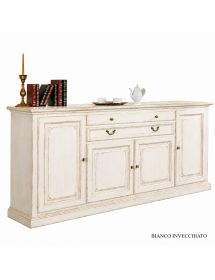 Credenza 4 Ante in Legno Massello L.245 P.52 H.110 - Vari Colori