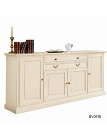 Credenza 4 Ante in Legno Massello L.245 P.52 H.110 - Vari Colori