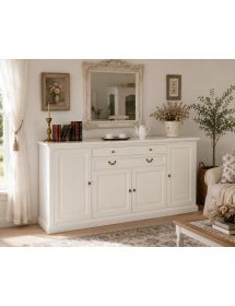 Credenza 4 Ante in Legno Massello L.245 P.52 H.110 - Vari Colori