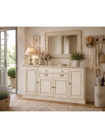 Credenza 4 Ante in Legno Massello L.245 P.52 H.110 - Vari Colori