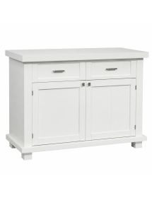 Madia Bianca in Legno Massello 2 Ante 2 Cassetti | 120x45x83 cm - Varie Finiture