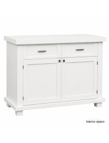 Madia Bianca in Legno Massello 2 Ante 2 Cassetti | 120x45x83 cm - Varie Finiture