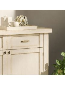 Madia Bianca in Legno Massello 2 Ante 2 Cassetti | 120x45x83 cm - Varie Finiture