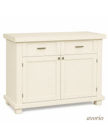 Madia Bianca in Legno Massello 2 Ante 2 Cassetti | 120x45x83 cm - Varie Finiture