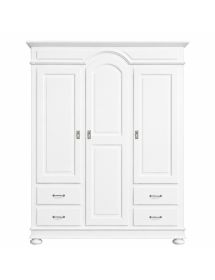 ARMADIO 3 PORTE 4 CASSETTI LEGNO SHABBY BIANCO 184X60X223 (2206)