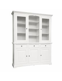 CRISTALLERIA IN LEGNO 3 ANTE SHABBY BIANCO 170X46X215